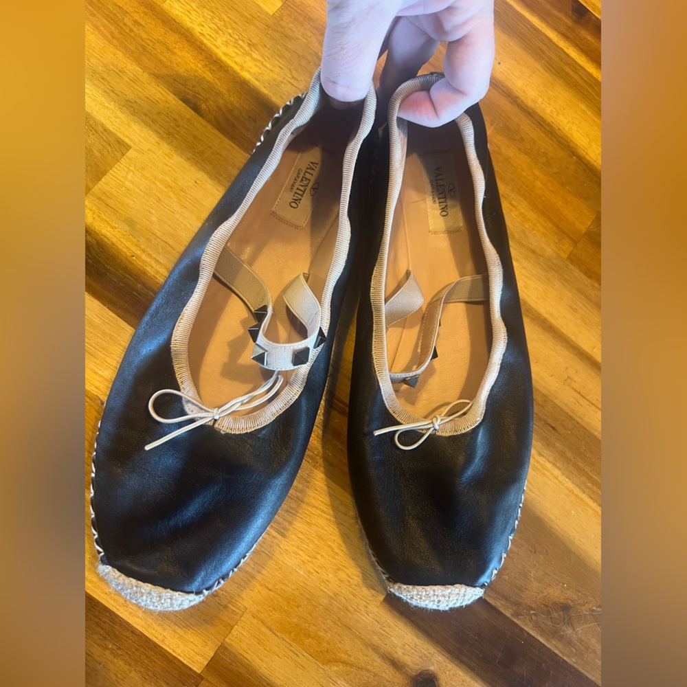 Valentino Rockstud espadrille flats